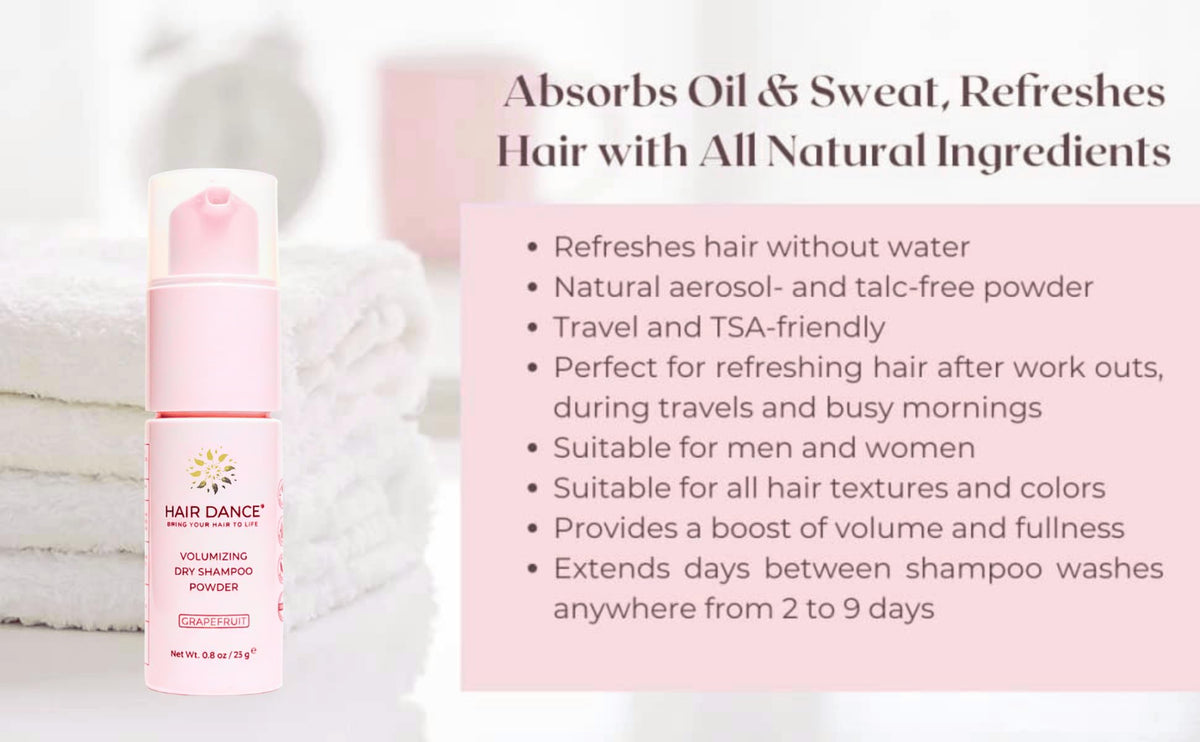 Hair Dance jar inside a tote bag for on-the-go freshening benefit