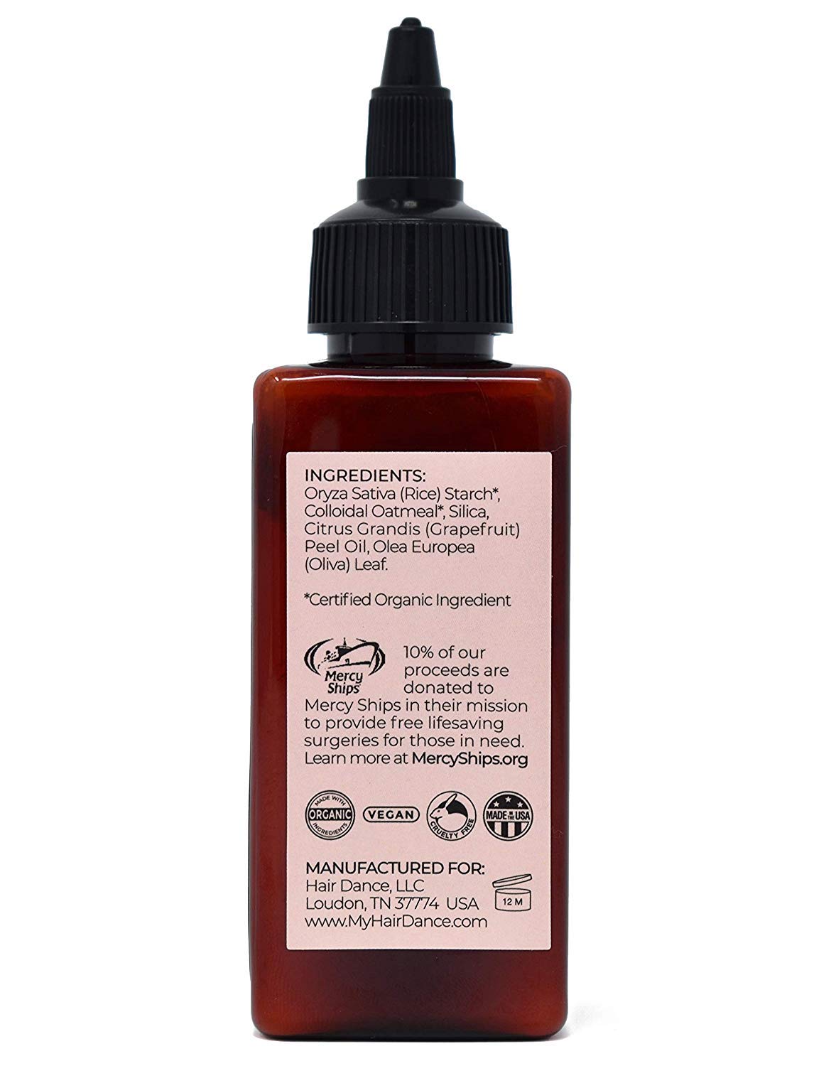 Hair Dance powder texture close-up highlighting fine absorbent formula
