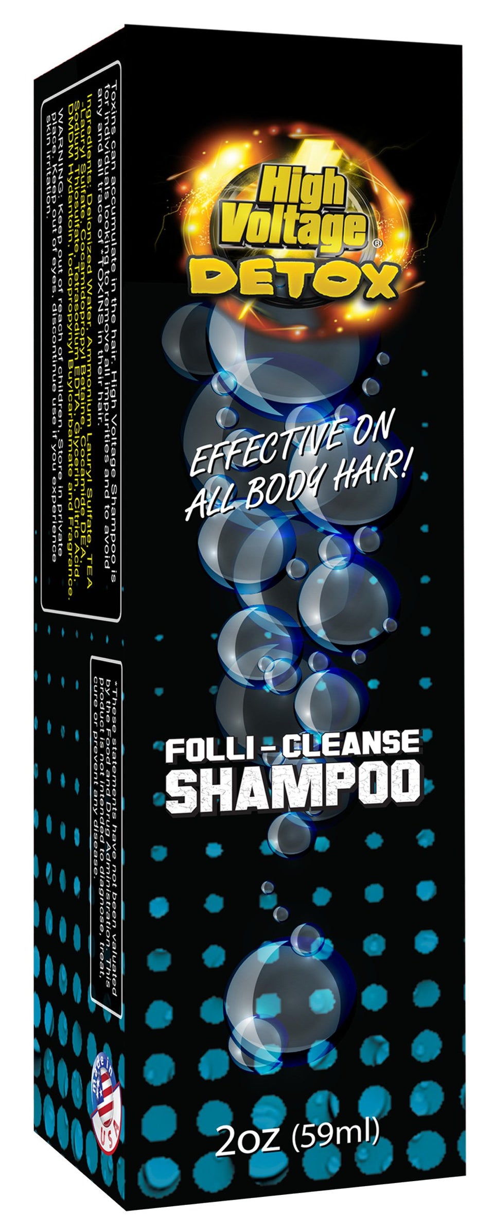 HAIR DETOX front bottle showing label and size, clear view for buyers