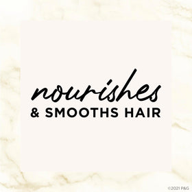 Hair Food before-and-after lengths showing softened, volumized hair
