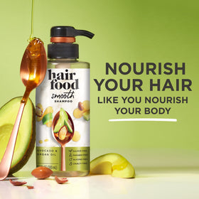 Hair Food shampoo foam texture on hand demonstrating gentle lather and easy rinse