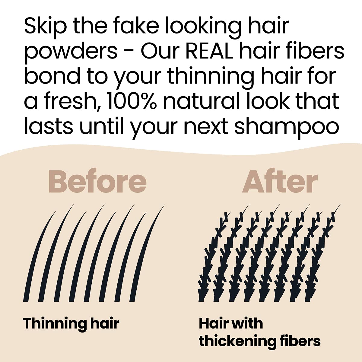 Application demo of Hair Illusion fibers on scalp demonstrating easy coverage