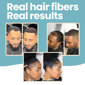 Hair Illusion before and after scalp comparison showing fuller hair appearance