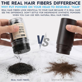 Hair Illusion applying fibers to thinning area for instant coverage