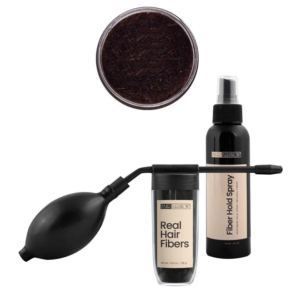 Hair Illusion combo pack front view showing all kit components and instant coverage benefit