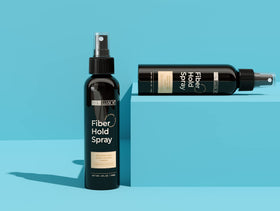 Beard application using Hair Illusion spray with fibers for fuller-looking facial hair