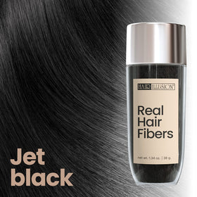 Hair Illusion label and ingredients closeup highlighting natural human-hair composition
