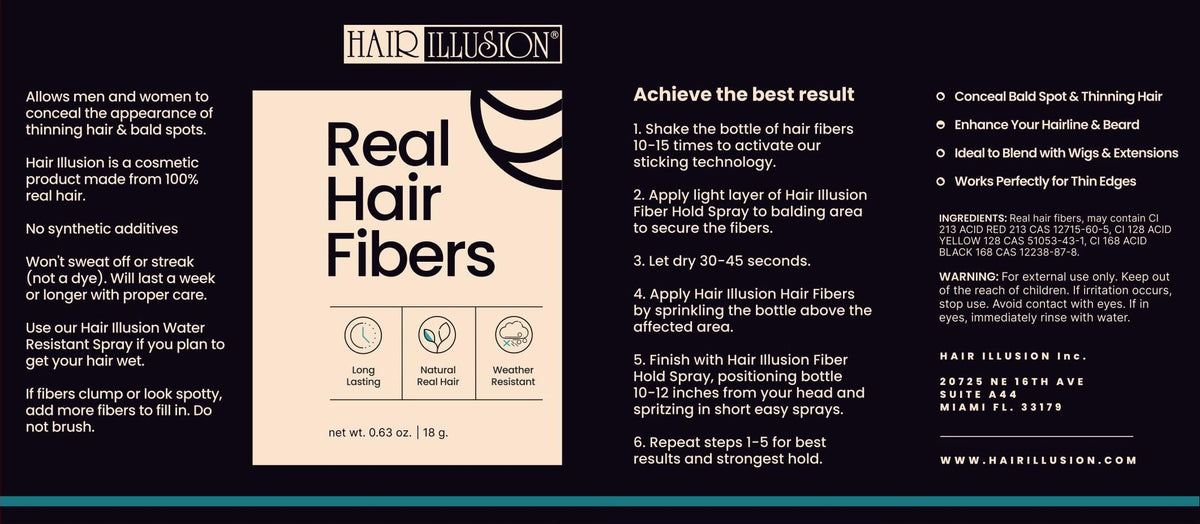 Hair Illusion user applying fibers in mirror, quick routine for daily confidence