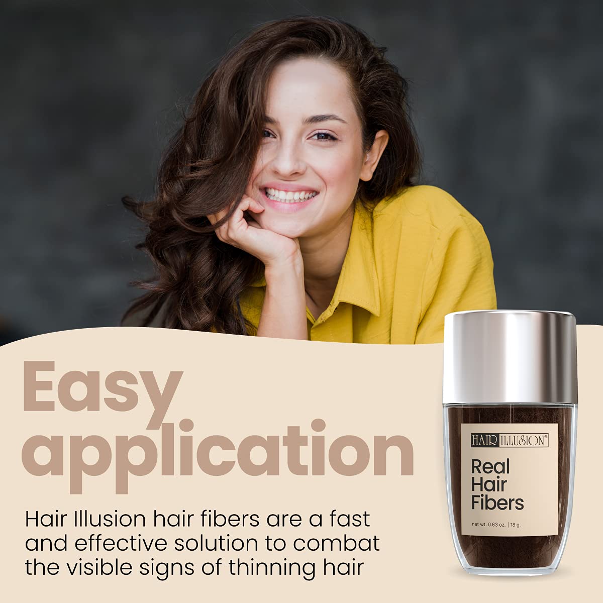 Hair Illusion scalp close-up concealing a thin spot, improves confidence discreetly