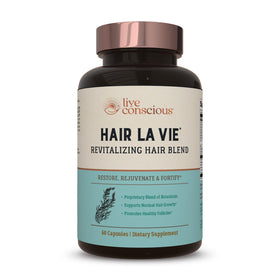 Hair La Vie front packaging showing bottle and label benefits