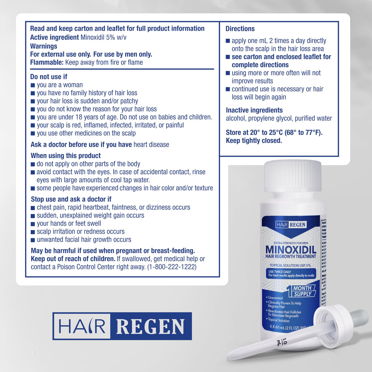 Hair Regen on a grooming vanity with styling items showing integration into daily care