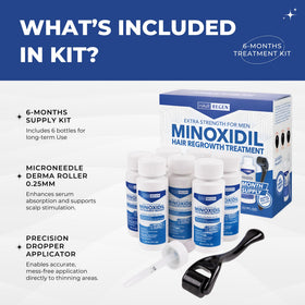 Hair Regen minoxidil serum texture pouring to show fast-absorbing formula