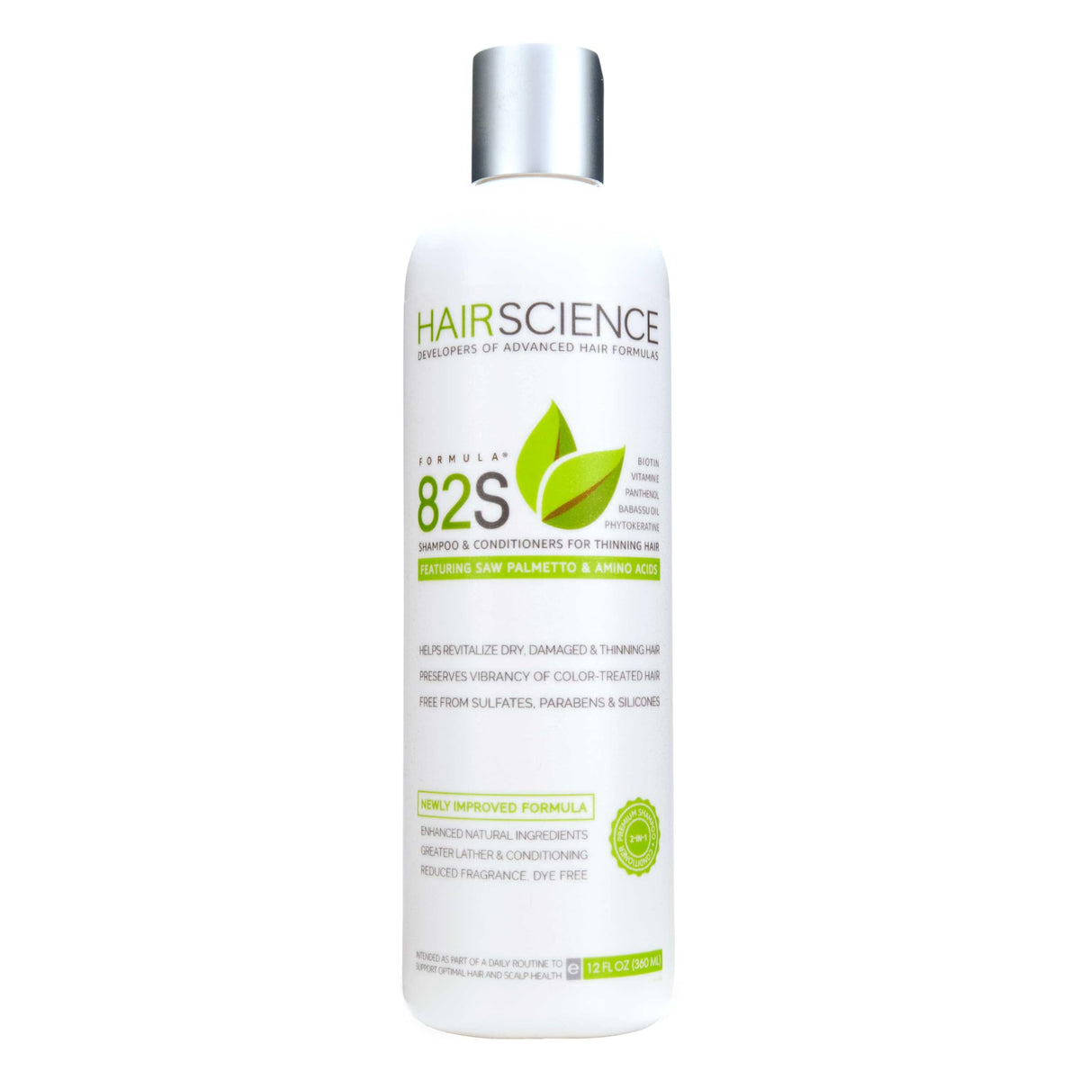 Hair Science front bottle showing product branding and full size benefit
