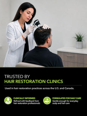 Hair Science pump dispensing shampoo texture for gentle, effective cleanse