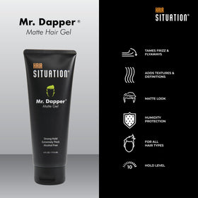 Hair Situation styled hair before and after, demonstrates matte hold and frizz control