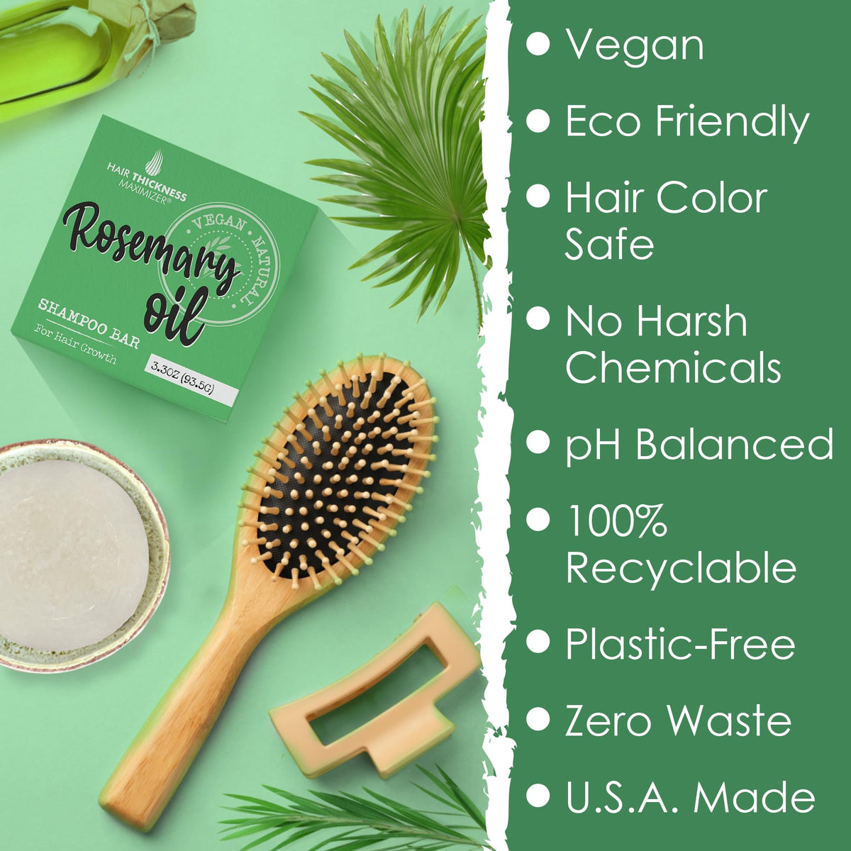 Hair Thickness Maximizer shampoo bar lather on wet hair showing easy application