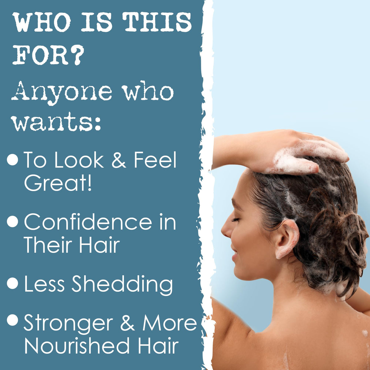 Hair Thickness Maximizer lather in hands demonstrating gentle cleansing action