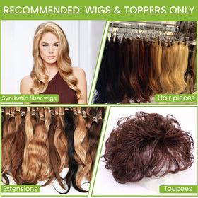 Hair U Wear 8 ounce bottle next to ruler showing compact size