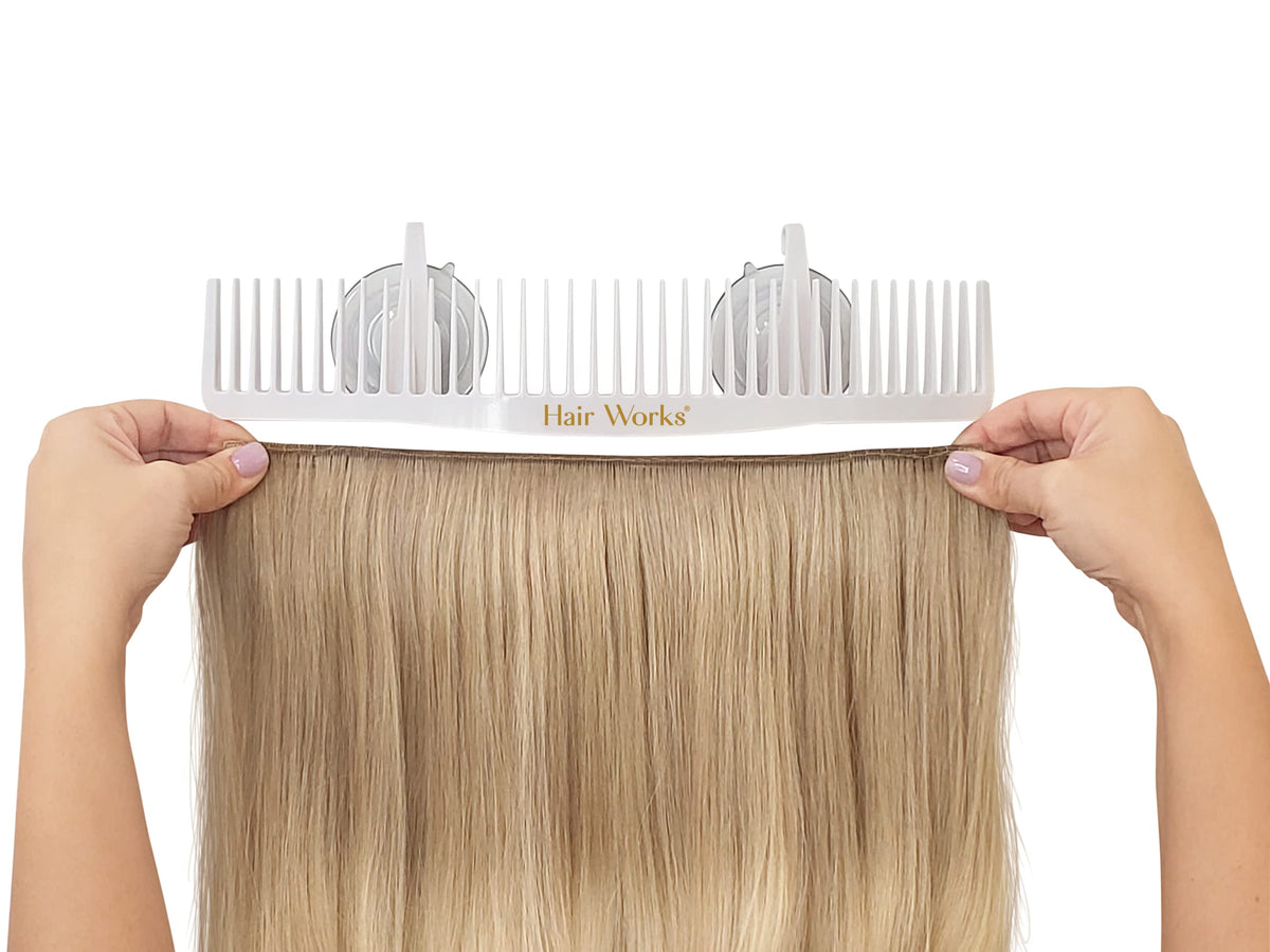 Hair Works next to full bundle to show size and capacity advantage