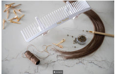 Hair Works in-use washing extensions hands-free for easier rinsing