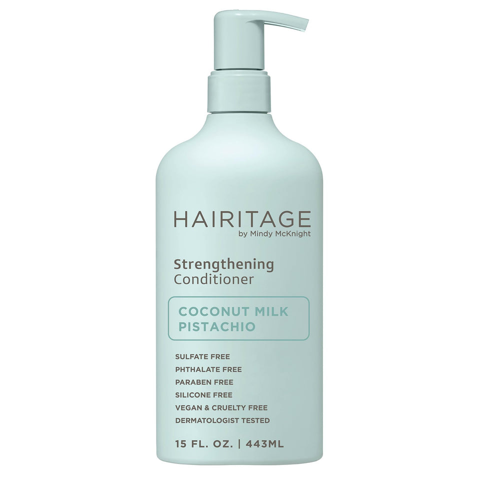 Hairitage front packaging showing product and ingredient promise for cleaner care
