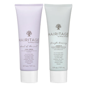 Hairitage front bundle packaging showing both products and benefits