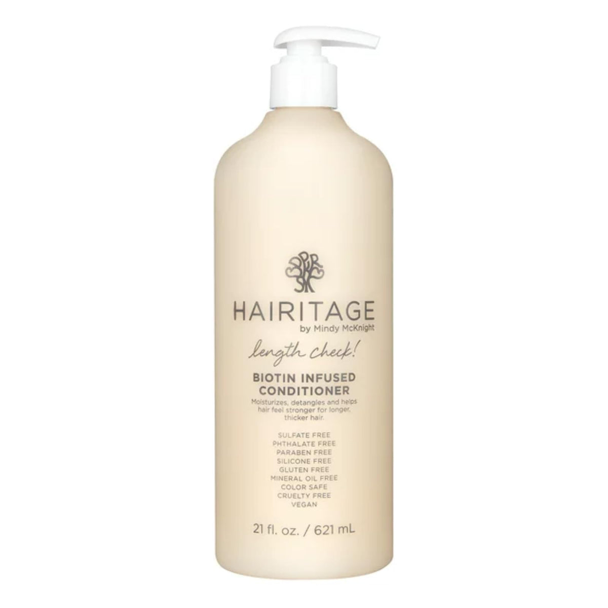 Hairitage front label showing product name and benefits