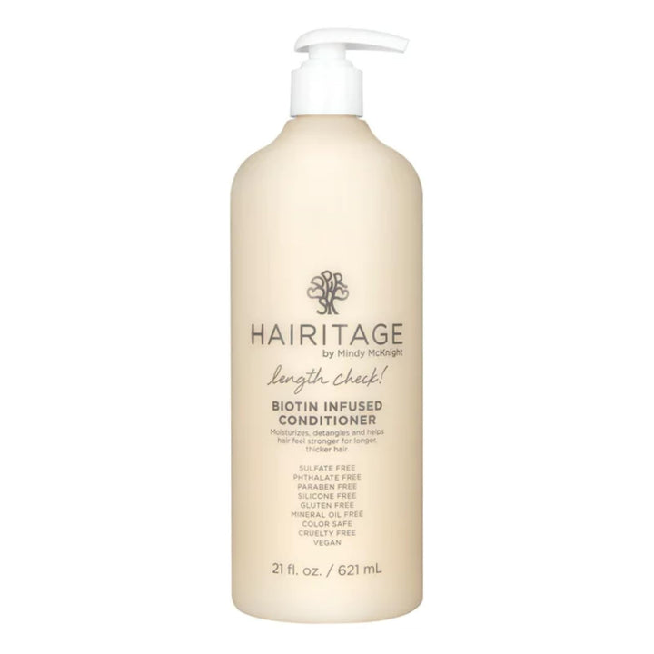 Hairitage front label showing product name and benefits