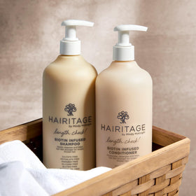 Hairitage ingredient shot with Jamaican black castor oil focus