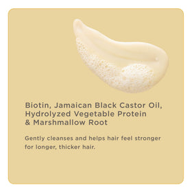 Hairitage shampoo lather texture demonstrating gentle cleanse and softening effect