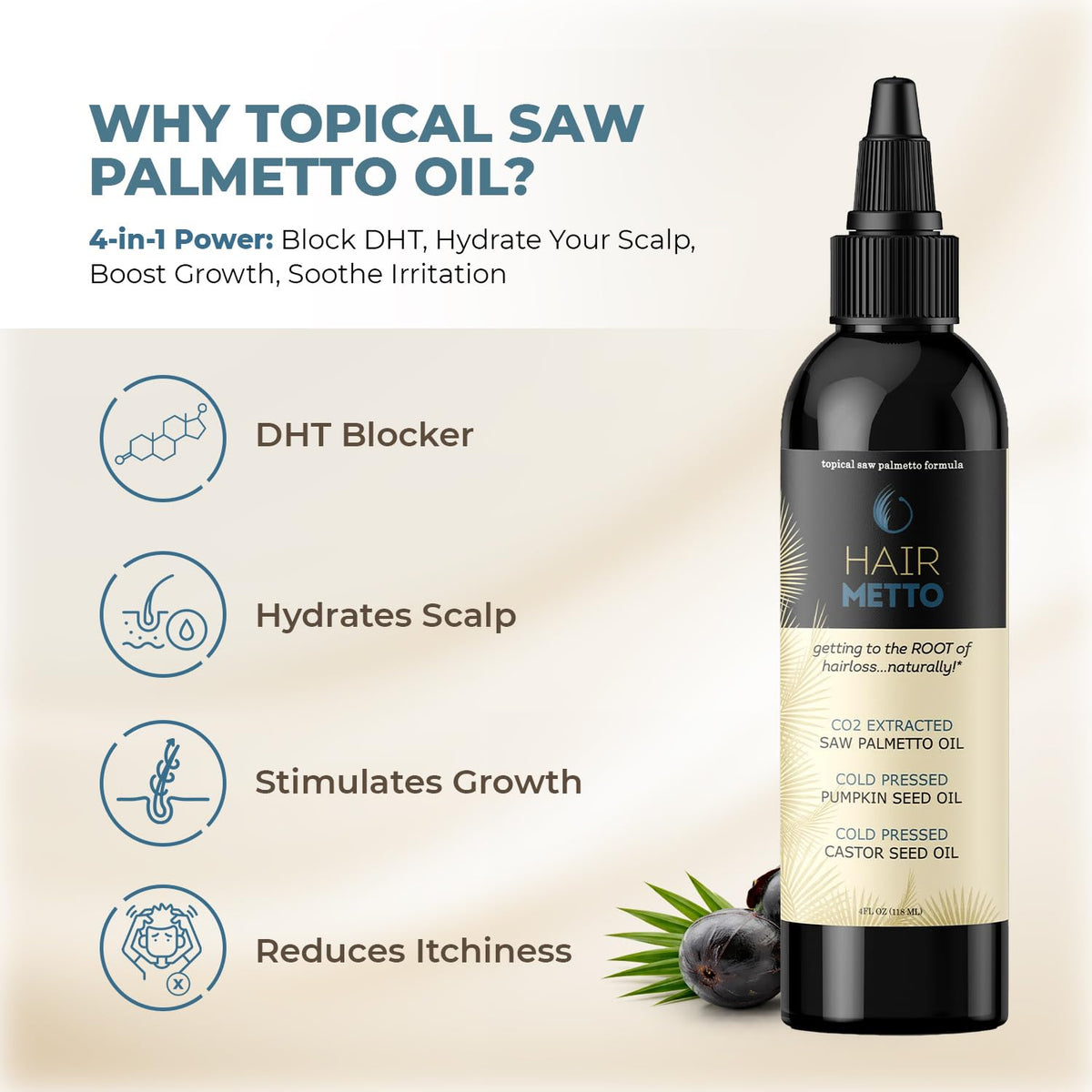 HAIRMETTO application: massaging oil into scalp to boost circulation