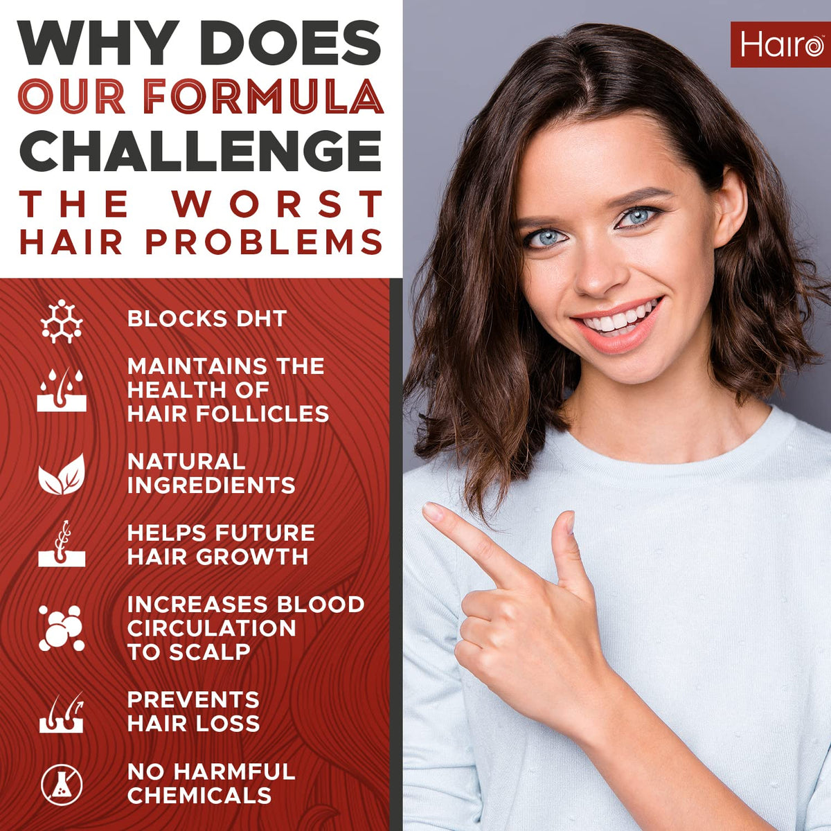 Hairo Nutrition capsules in hand to show actual scale and daily serving convenience