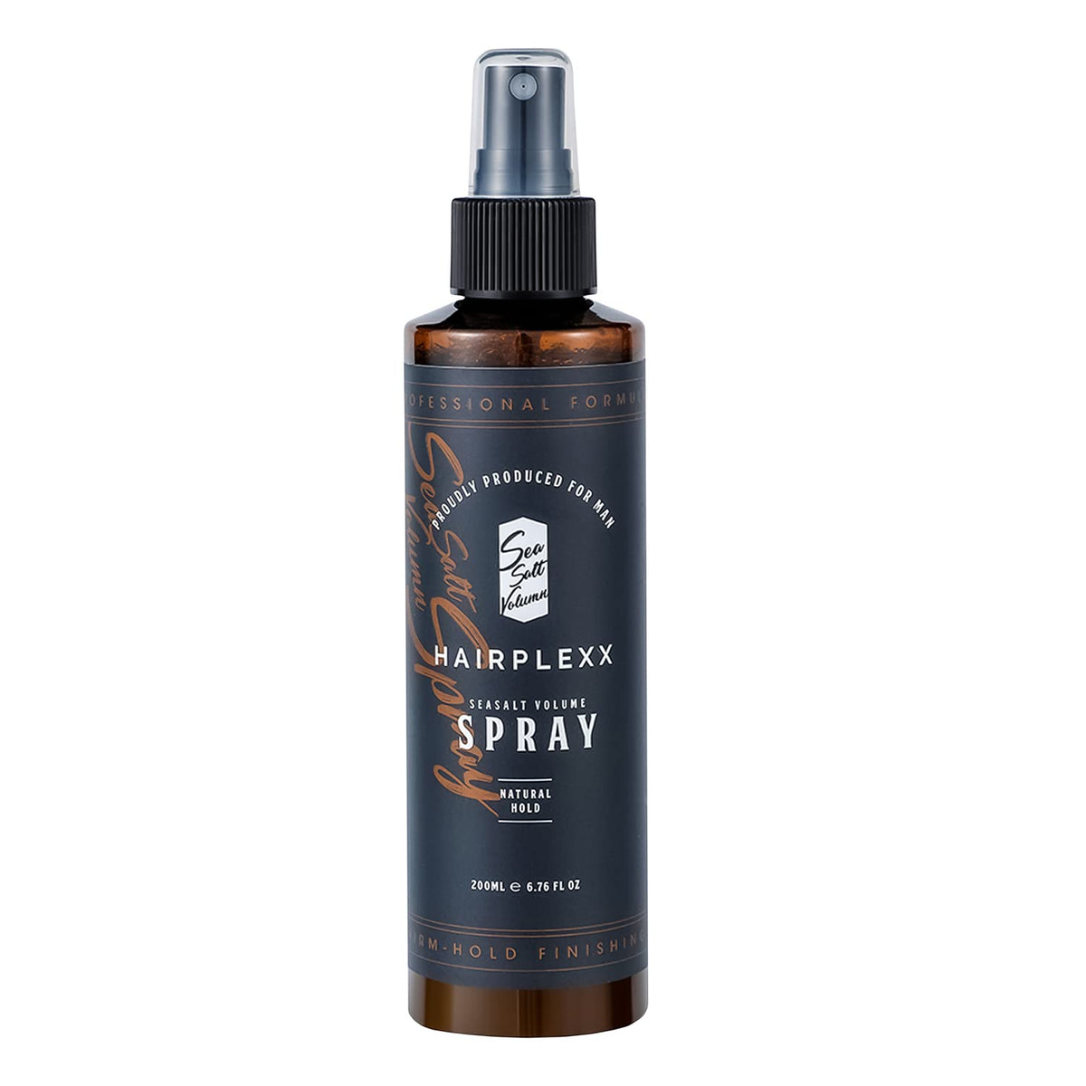 Hairplexx bottle front view showing seasalt spray and benefits
