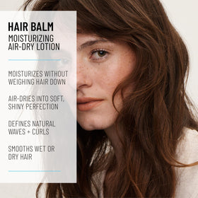 Hairstory Hair Balm texture in jar highlighting creamy moisture benefits