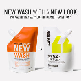 Hairstory pouch in bathroom lifestyle setting conveying everyday convenience