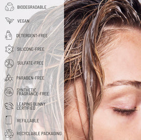 Hairstory refill pouch size comparison highlighting economical refill benefit