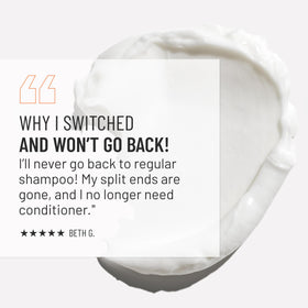 Hairstory bottle styled in bathroom to show routine-friendly, salon-grade benefit