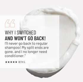 Hairstory New Wash Rich refill pouch emphasizing lower-waste packaging benefit
