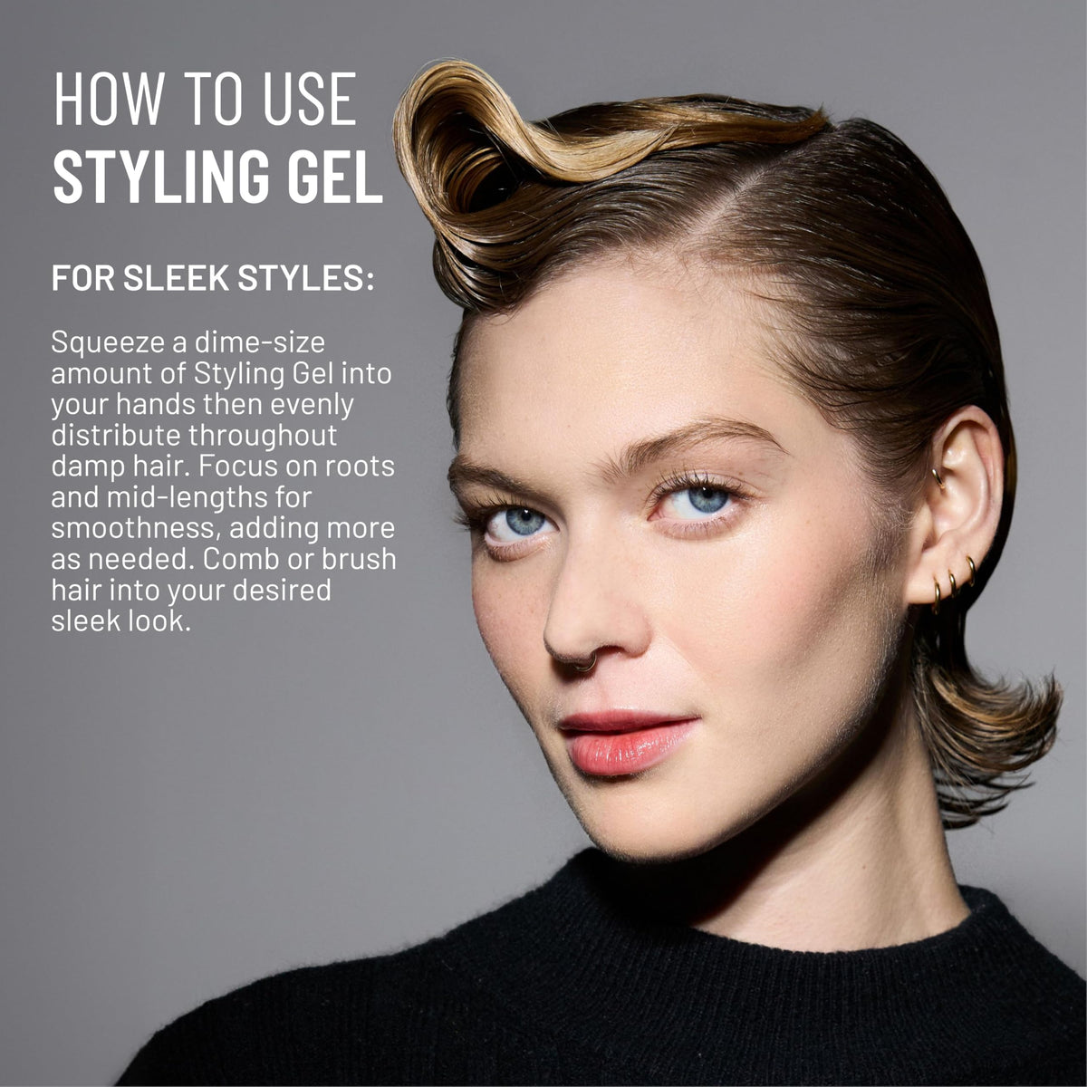 Hairstory gel with diffuser showing heat-safe styling up to 450°F benefit