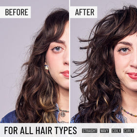 Hairstory dry hair lifestyle image showing natural volume and movement