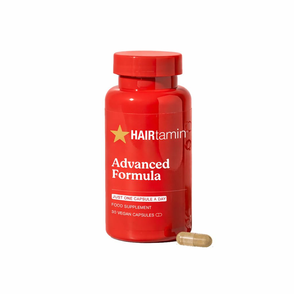 HAIRtamin front packaging showing bottle and branding for clear product recognition and trust