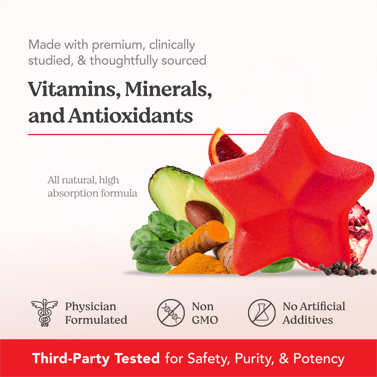 HAIRtamin gummies in hand to show size and daily serving