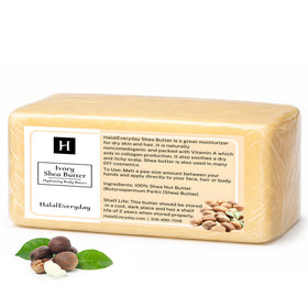 HalalEveryDay close-up ivory shea butter texture showing creamy nourishment