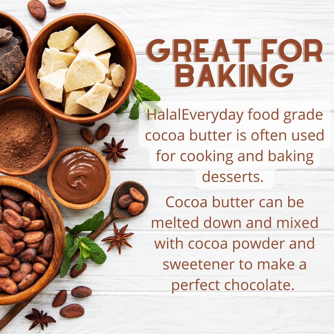 HalalEveryDay cocoa butter weighed on kitchen scale to show precise DIY portions