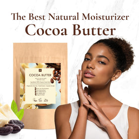 HalalEveryDay close-up of solid cocoa butter chunks, clear natural texture benefit