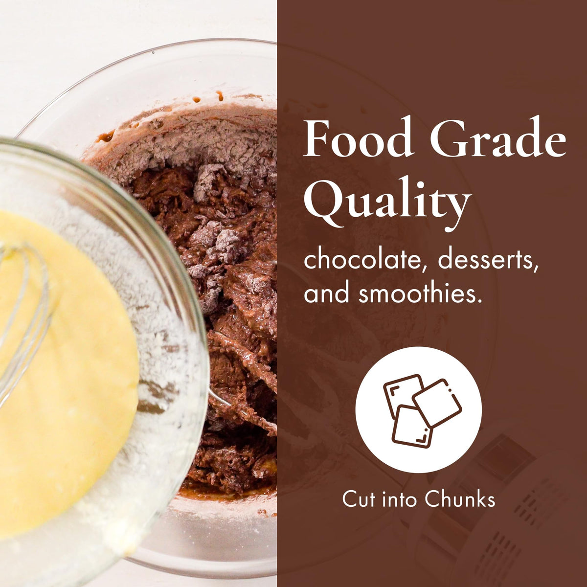 HalalEveryDay weighing cocoa butter on scale, ensures accurate recipe portions