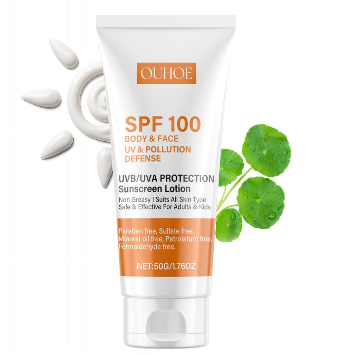 HALIGIE front packaging showing SPF 100 and benefits