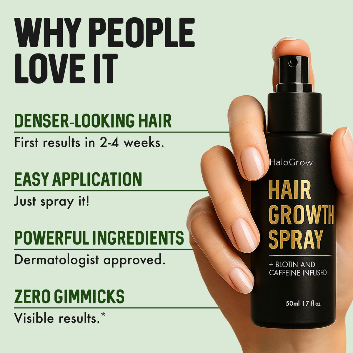 HALOGROW precision spray applicator ready to target scalp