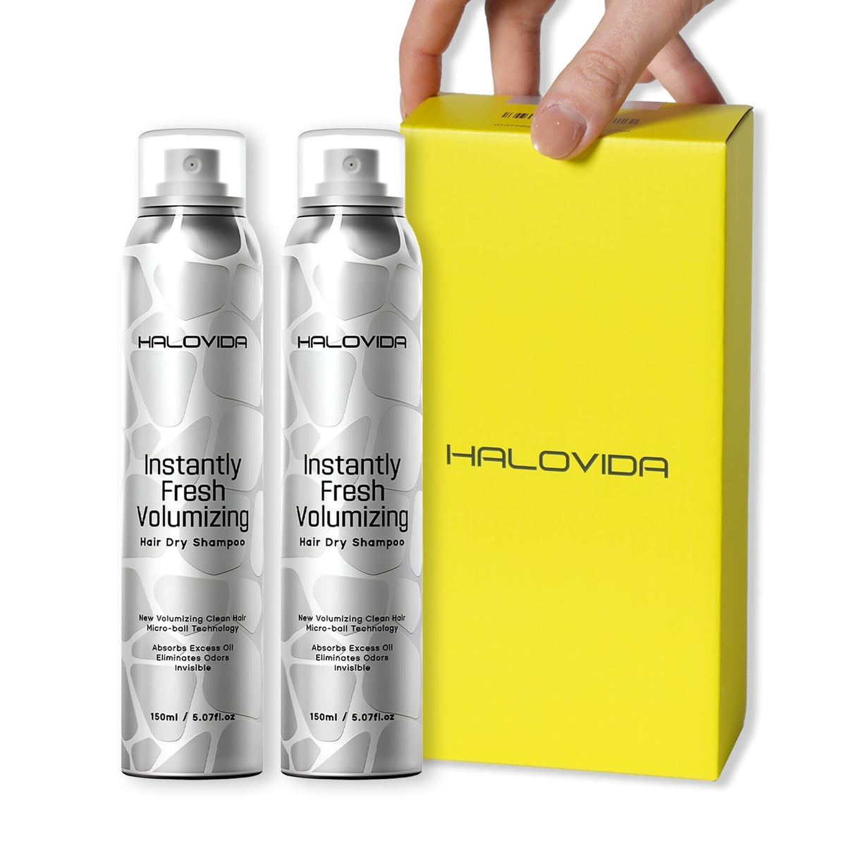 HALOVIDA front packaging duo showing two cans and product benefits