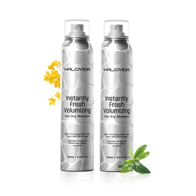 HALOVIDA front packaging shows two aerosol cans and volume benefit
